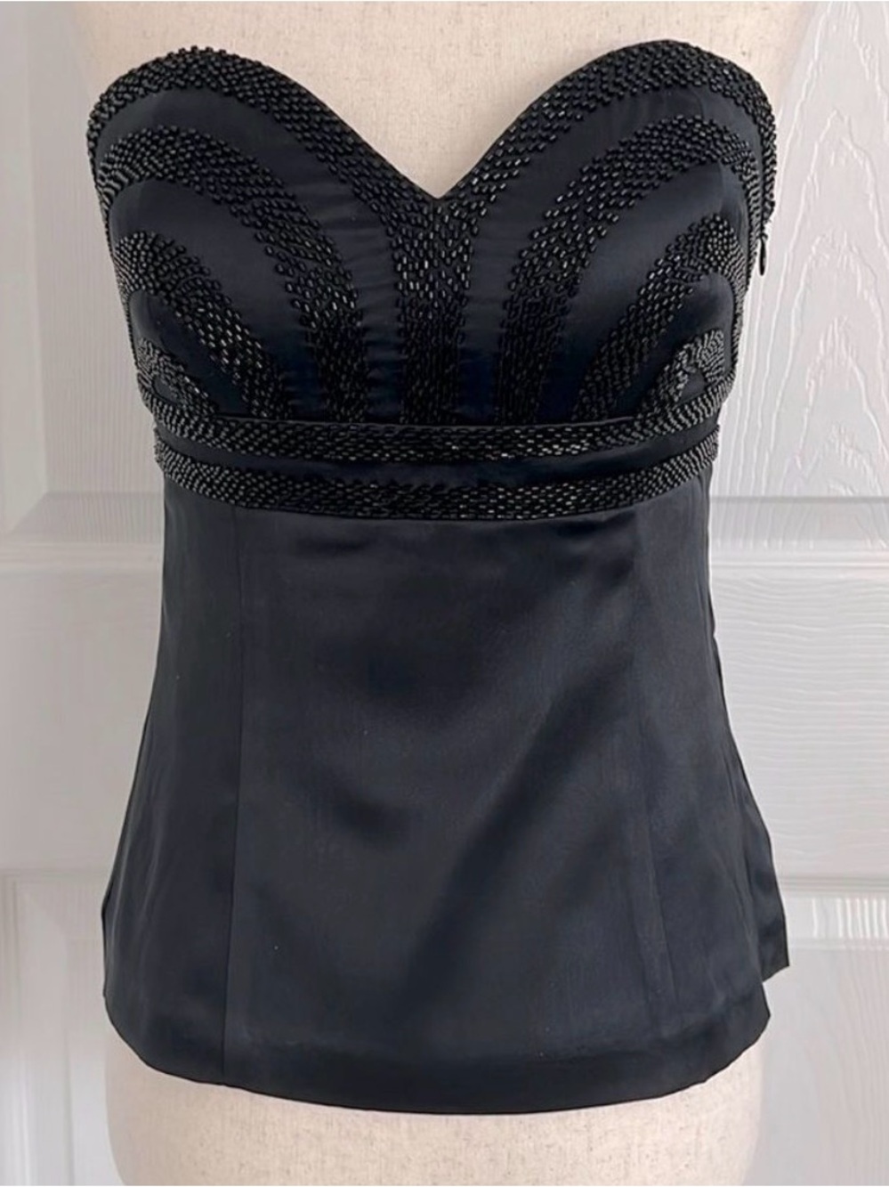 Vintage Arden B beaded strapless silk top size S y2k tube top